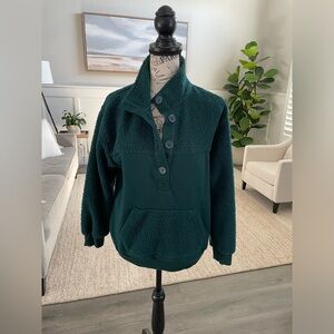 Cozy Green Fleece  Sweatshirt Pullover
